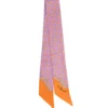 TWILLY IN SETA ARANCIONE Microfantasia fiore
