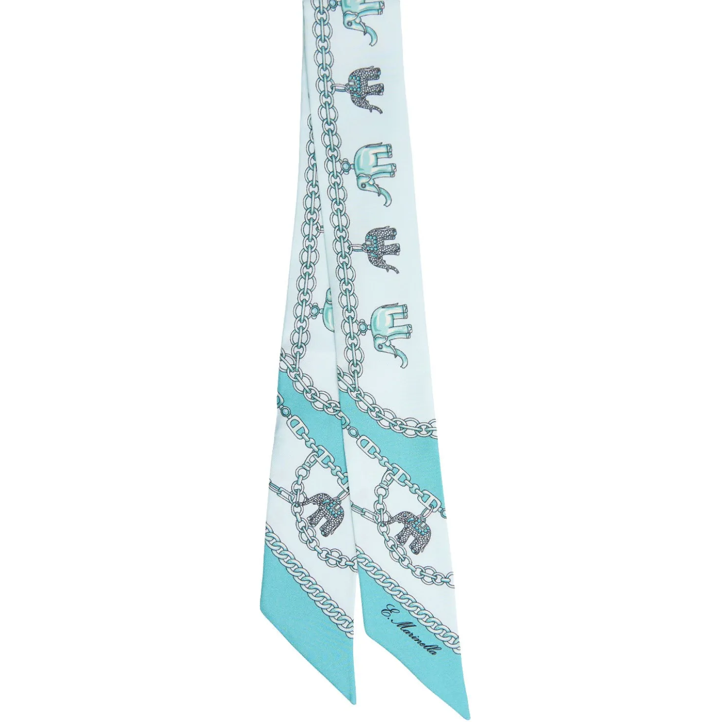 TWILLY IN SETA AZZURRO Lucky elephant