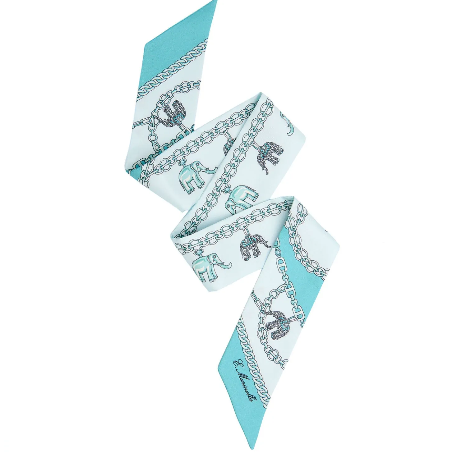 TWILLY IN SETA AZZURRO Lucky elephant