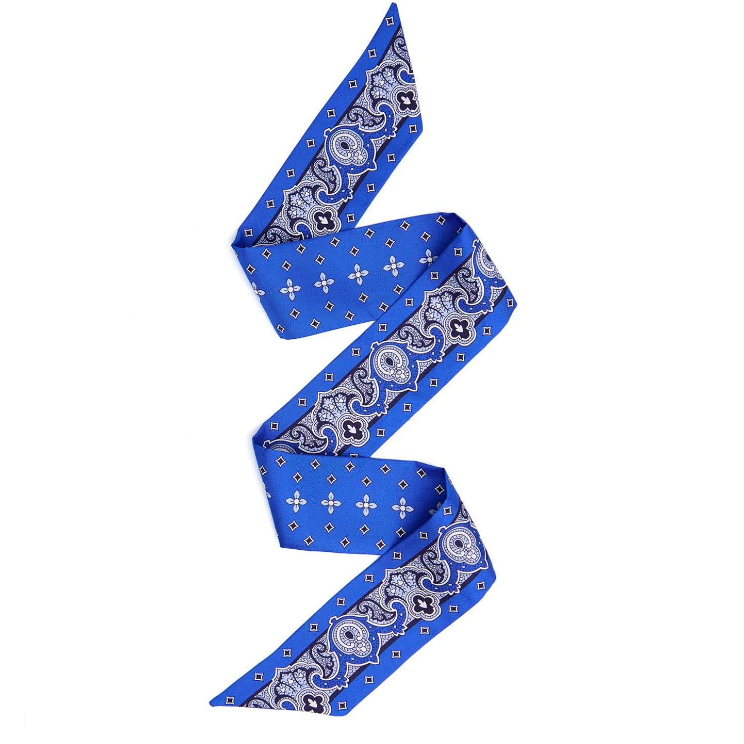 TWILLY IN SETA BLUETTE Greek key floral