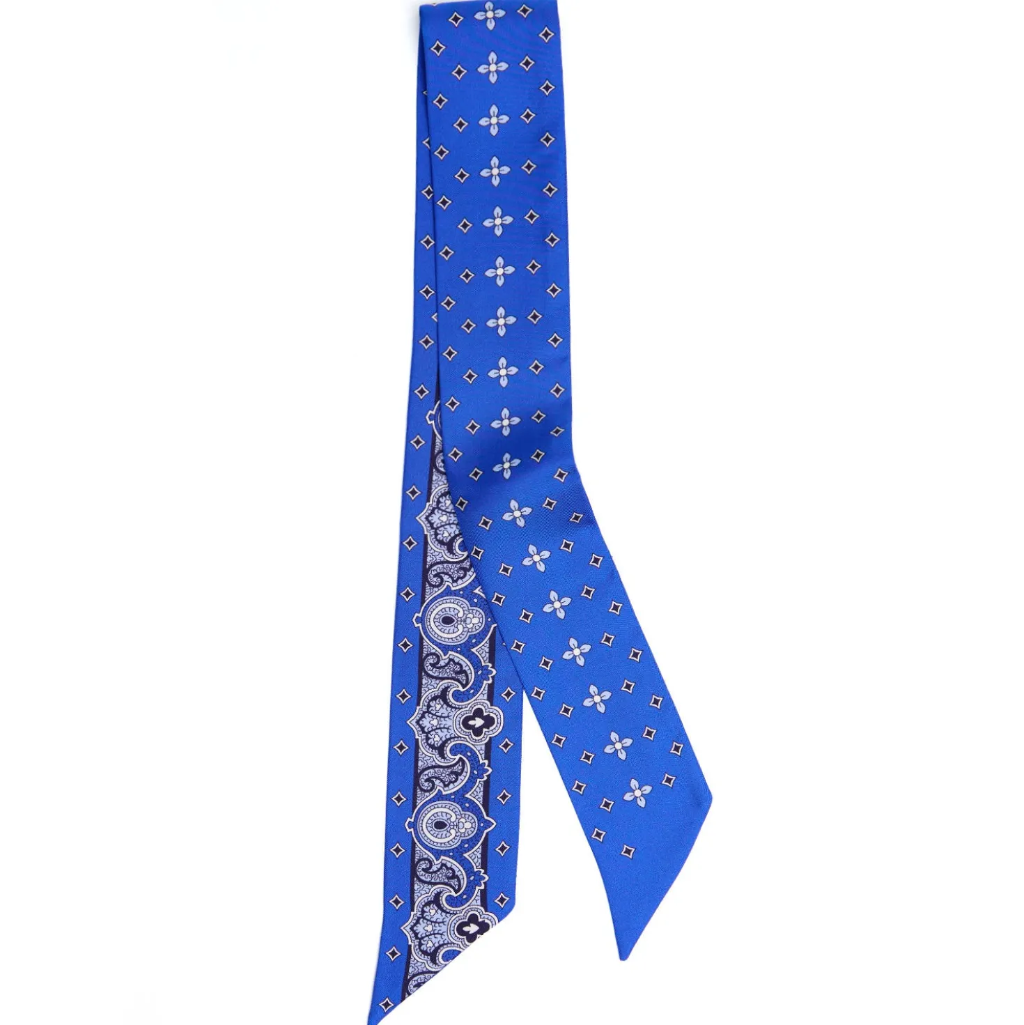 TWILLY IN SETA BLUETTE Greek key floral