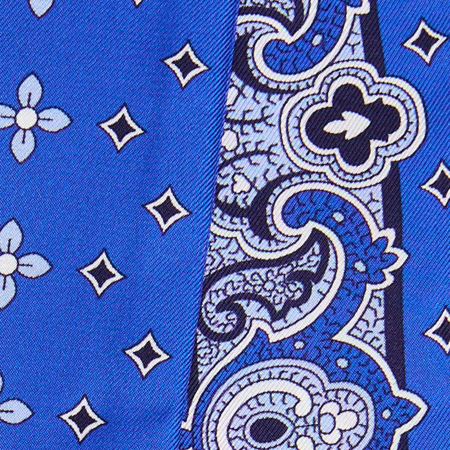 TWILLY IN SETA BLUETTE Greek key floral