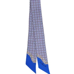TWILLY IN SETA BLUETTE Microfantasia fiore