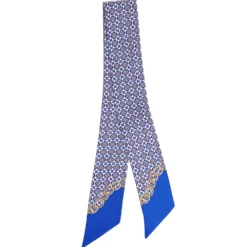TWILLY IN SETA BLUETTE Microfantasia fiore