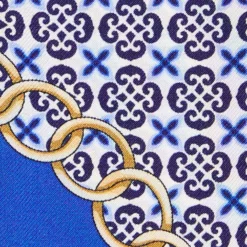 TWILLY IN SETA BLUETTE Microfantasia fiore