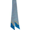 TWILLY IN SETA BLU MEDIO Microfantasia fiore