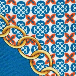 TWILLY IN SETA BLU MEDIO Microfantasia fiore