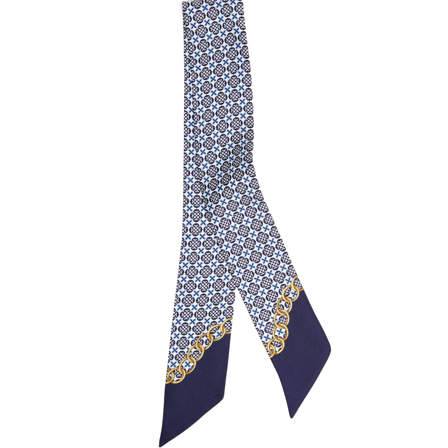 TWILLY IN SETA BLU SCURO Microfantasia fiore