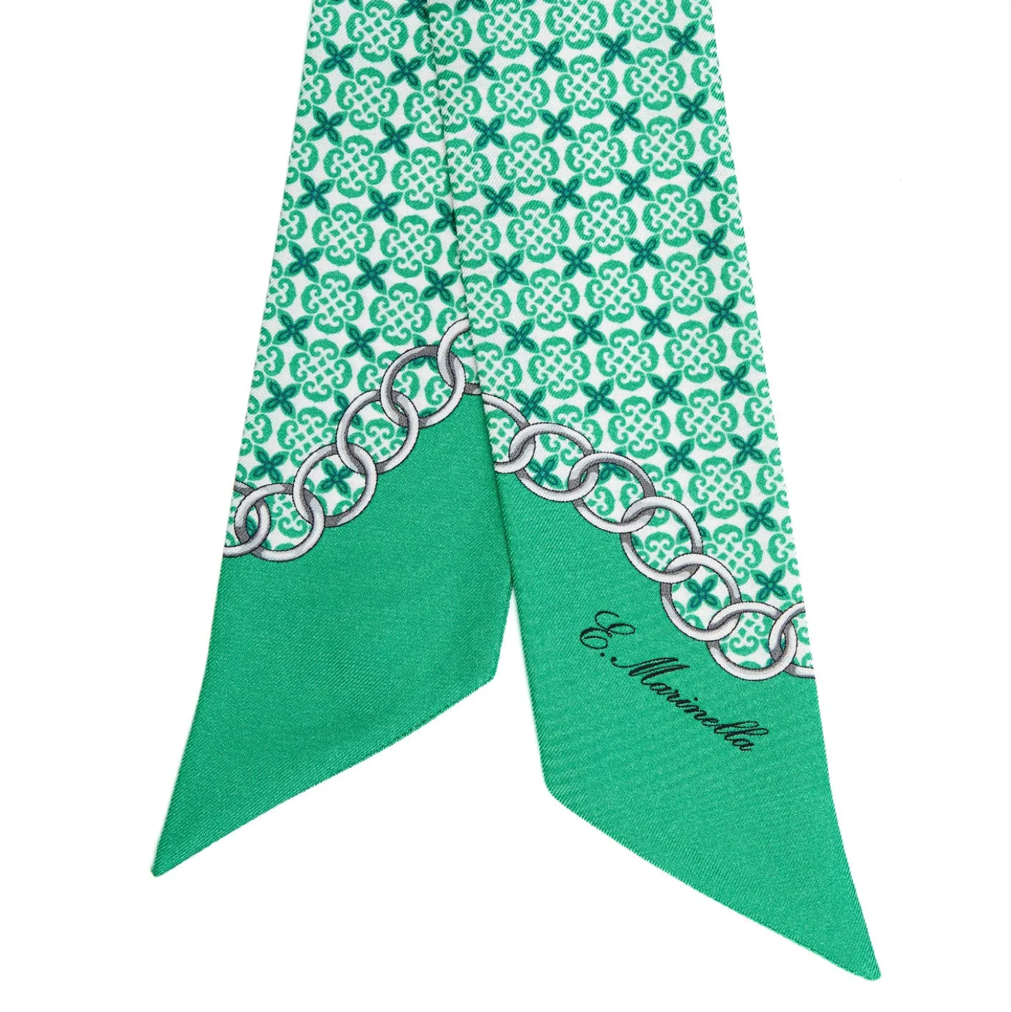 TWILLY IN SETA VERDE Microfantasia fiore