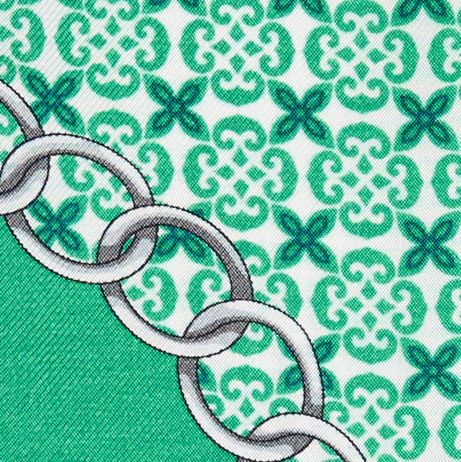 TWILLY IN SETA VERDE Microfantasia fiore